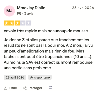 Avis Trustpilot Anonyme — 3 étoiles