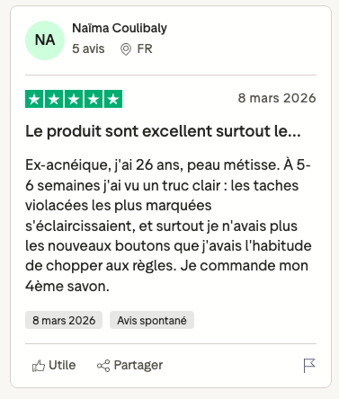 Avis Trustpilot Naïma C. — 5 étoiles